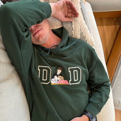 Custom Photo Embroidery Sweatshirt: Varsity Mom Dad Portrait, Cotton Unisex