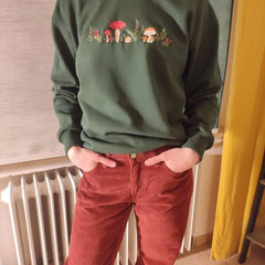 Mushrooms Embroidered Sweatshirt | Mushrooms Embroidered T-shirt | Mushrooms Embroidered Hoodie | Mushrooms Sweater | Crew Neck Sweatshirt