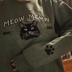 Custom Dog Face Embroidered Sweatshirt,Cat Sweatshirt,Dog Lover Sweatshirt,Personalized Gift For Mom