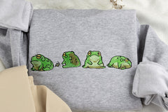 Frog Embroidered Sweatshirt | Frog Embroidered T-shirt | Frog Embroidered Hoodie | Frog Sweater | Crew Neck Sweatshirt