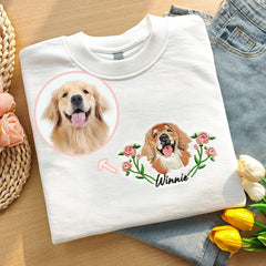 Custom Dog Embroidered Sweatshirt,Custom Pet Embroidered Sweatshirt,Personalized with Your Pet's Photo,Personalized Gift For Her