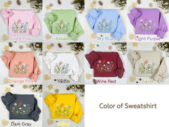 Wildflower Botany Oversized Embroidered Sweatshirt | Dragonfly T-shirt | Floral Embroidered Sweatshirt | Sweater | Crew Neck Sweatshirt