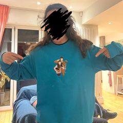 Custom Photo Embroidery Sweatshirt: Varsity Mom Dad Portrait, Cotton Unisex