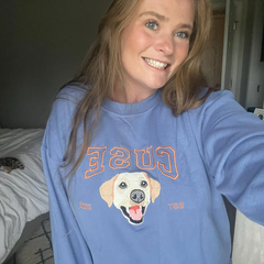 Custom Embroidered Pet Crewneck Sweatshirt,Personalized Pet Face Sweatshirt from Your Photo,Varsity Sweatshirt,Gifts for Dog Lover