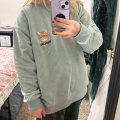 Embroidered Dog Portrait Sweatshirt: Custom Pet Memorial Gift