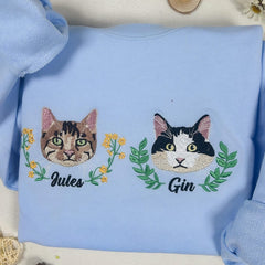 Embroidered Custom Pet Sweatshirt: Floral Dog Hoodie, Pet Lover Gift